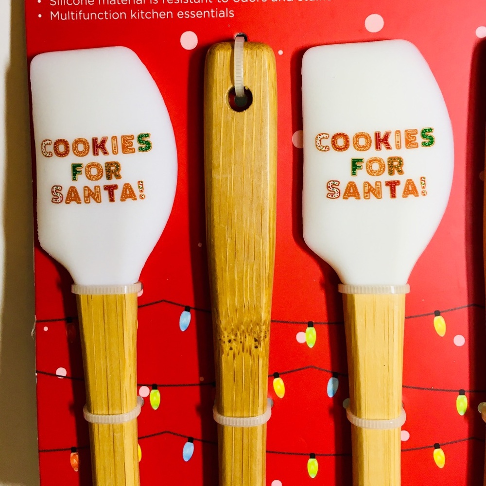 4 Cookies For Santa Mini Pointed Spatulas Cheer